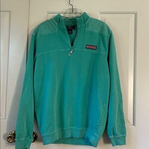 Vineyard Vines Teal Cotton Sweatshirt quarter zip